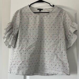Drew Embroidered Rainbow Swiss Dot Top